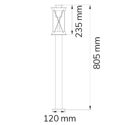 Wofi 12236 - Buitenlamp DELIAN 1xE27/10W/230V IP54 80,5 cm