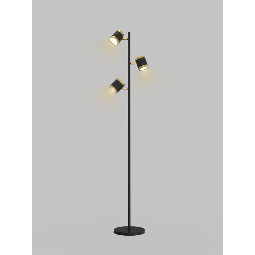 Wofi 3003-304S - Dimbare LED Staande lamp TOULOUSE LED/21W/230V zwart/goud