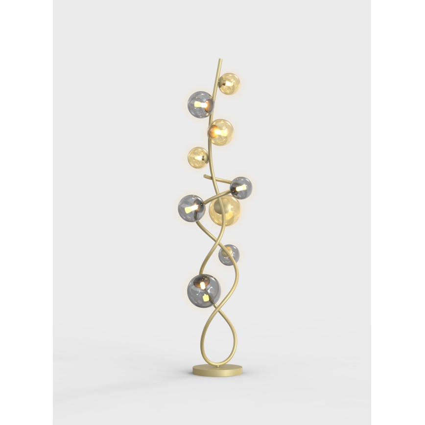 Wofi 3014-904 - Staande LED Lamp NANCY 9xG9/3,5W/230V goud/grijs