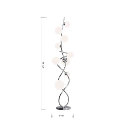 Wofi 3014-907 - Staande LED Lamp NANCY 9xG9/3,5W/230V glanzend chroom