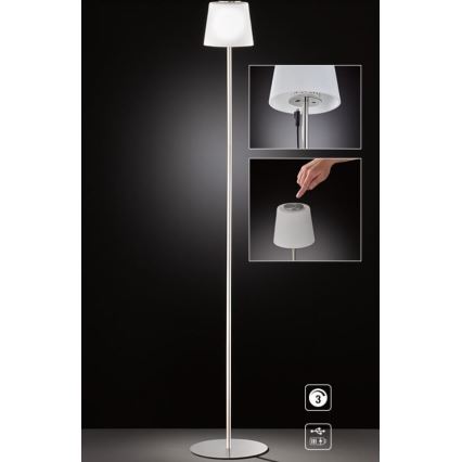Wofi 3015.01.64.9000 - LED Dimbare Touch Vloerlamp GENK LED/2W/5V 2000 mAh