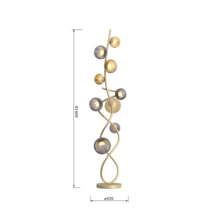 Wofi 3015-904 - Staande LED Lamp METZ 9xG9/3,5W/230V goud/grijs