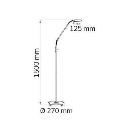 Wofi 3321.01.32.6000 - Dimbare LED Staande lamp CORY LED/8W/230V messing