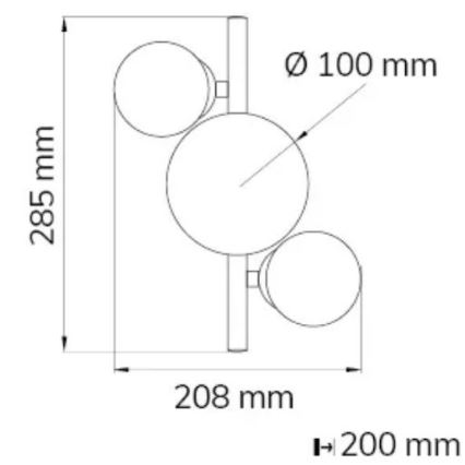 Wofi 4014.03.24.9000 - LED wand verlichting VILLA 3xG9/3W/230V zwart/glanzend chroom
