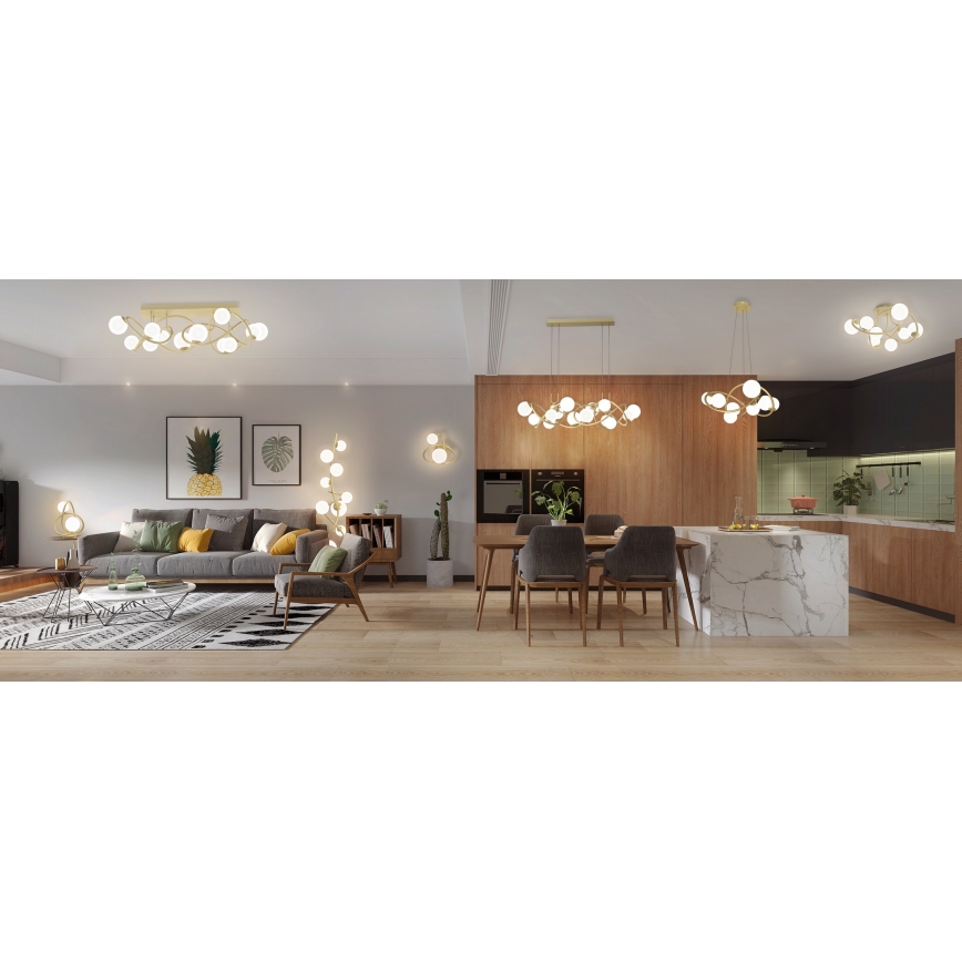 Wofi 4014-201 - LED wand verlichting NANCY 2xG9/3,5W/230V goud/wit