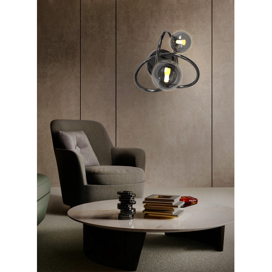 Wofi 4014-205 - LED wand verlichting NANCY 2xG9/3,5W/230V zwart/glanzend chroom