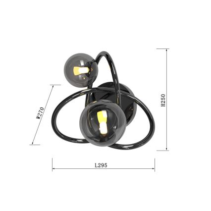 Wofi 4014-205 - LED wand verlichting NANCY 2xG9/3,5W/230V zwart/glanzend chroom