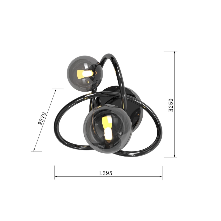 Wofi 4014-205 - LED wand verlichting NANCY 2xG9/3,5W/230V zwart/glanzend chroom