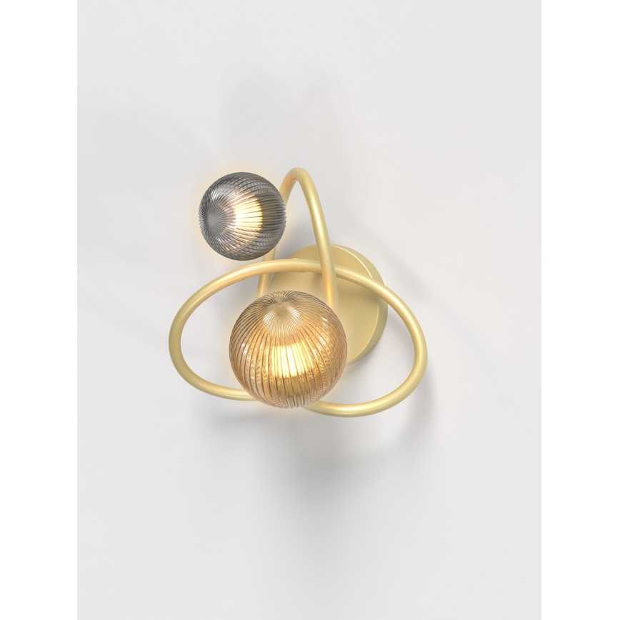Wofi 4015-204 - LED wand verlichting METZ 2xG9/3,5W/230V goud/grijs
