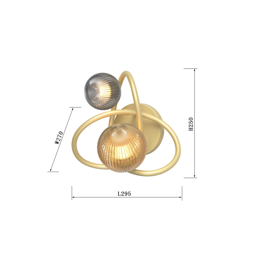Wofi 4015-204 - LED wand verlichting METZ 2xG9/3,5W/230V goud/grijs