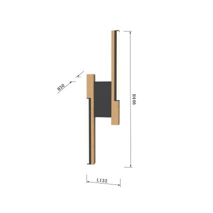 Wofi 4031-206- Dimbare LED wandverlichting PALERMO 11W/230V bruin/zwart