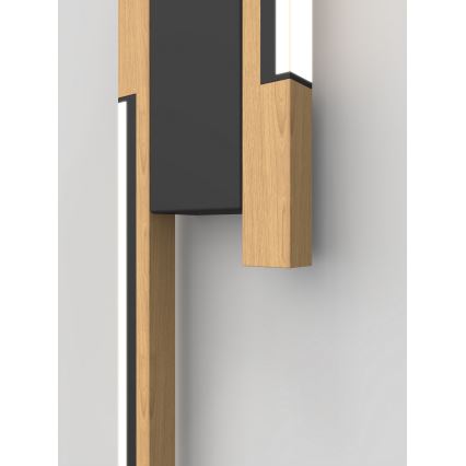 Wofi 4031-206 - LED Dimbare Wandlamp PALERMO 11W/230V hout/zwart