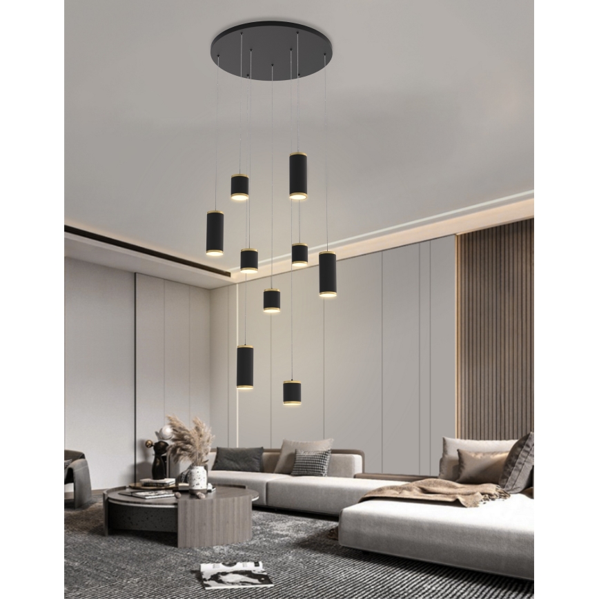 Wofi 5003-904 - Dimbare LED hanglamp aan een koord TOULOUSE LED/57W/230V zwart/goud