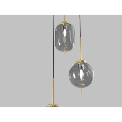 Wofi 5007-302 - Hanglamp aan een koord BELLEVILLE 3xE14/40W/230V zwart/goud