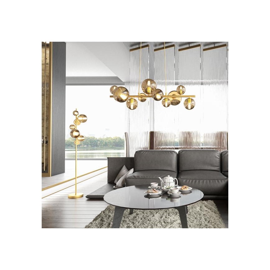 Wofi 6014.10.14.9000 - LED Hanglamp aan een koord VILLA 10xG9/3W/230V goud