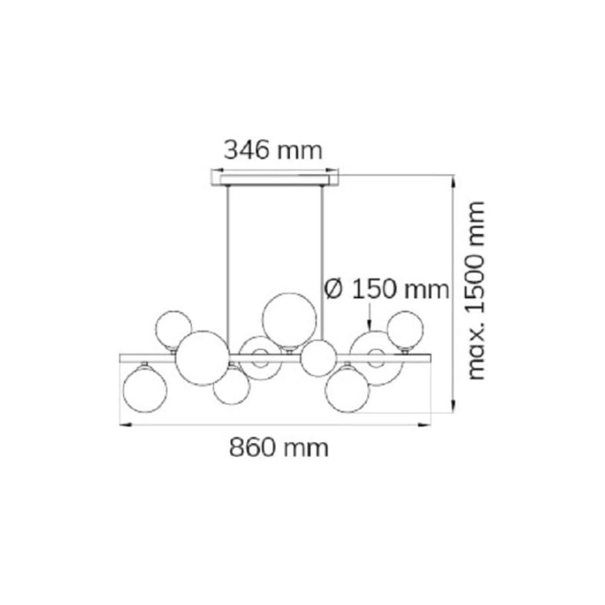 Wofi 6014.10.14.9000 - LED Hanglamp aan een koord VILLA 10xG9/3W/230V goud