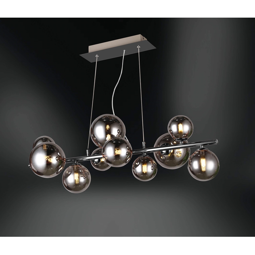 Wofi 6014.10.24.9000 - LED Hanglamp aan een koord VILLA 10xG9/3W/230V zwart/glanzend chroom