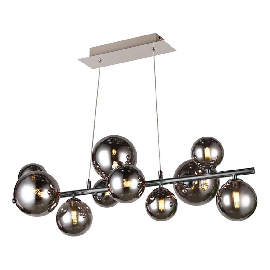 Wofi 6014.10.24.9000 - LED Hanglamp aan een koord VILLA 10xG9/3W/230V zwart/glanzend chroom