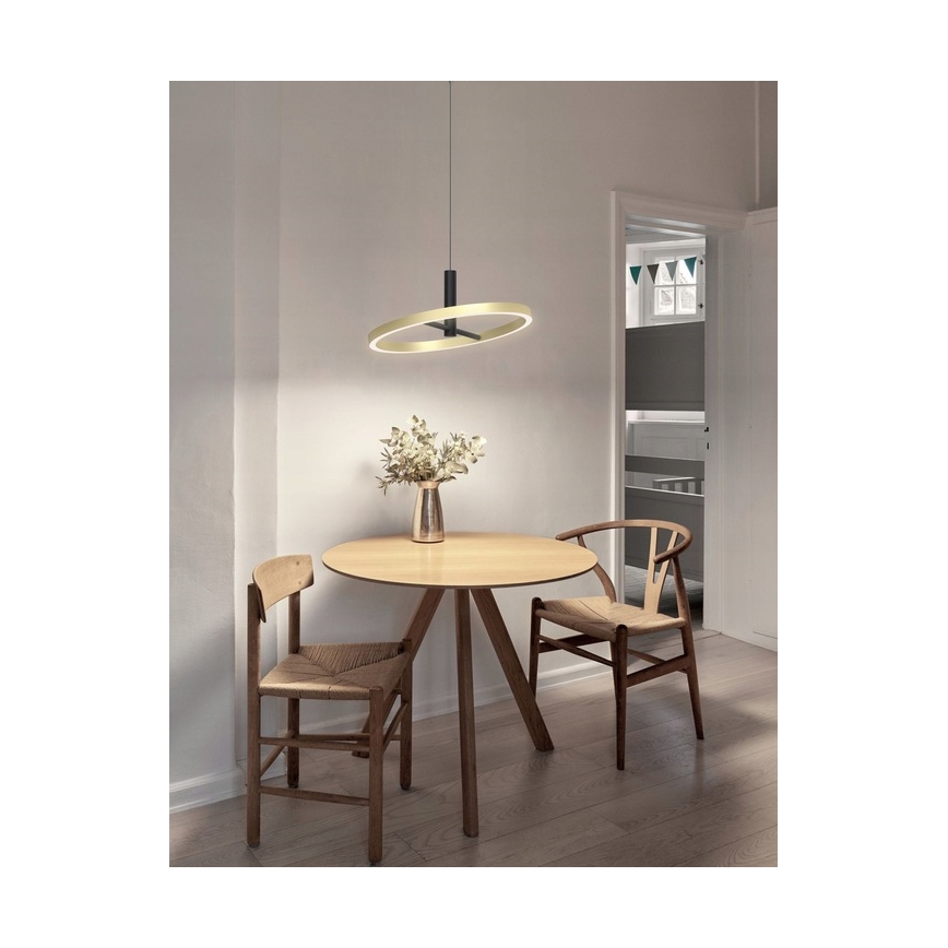 Wofi 6016-104L - Dimbare LED-hanglamp aan kabel BREST LED/19W/230V Ø 42 cm zwart/goud