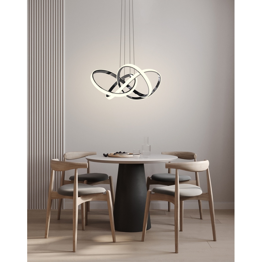 Wofi 6134-105L - Dimbare LED hanglamp aan een koord INDIGO LED/50W/230V zwart/glanzend chroom