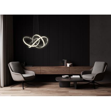 Wofi 6134-105L - Dimbare LED hanglamp aan een koord INDIGO LED/50W/230V zwart/glanzend chroom