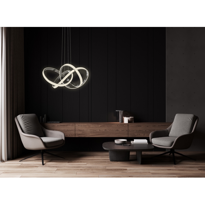 Wofi 6134-105L - Dimbare LED hanglamp aan een koord INDIGO LED/50W/230V zwart/glanzend chroom