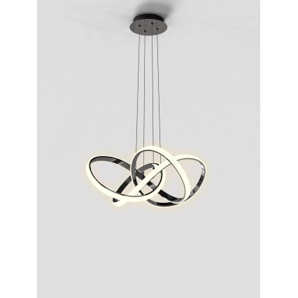 Wofi 6134-105L - Dimbare LED hanglamp aan een koord INDIGO LED/50W/230V zwart/glanzend chroom
