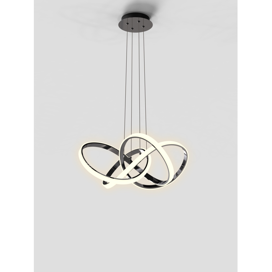 Wofi 6134-105L - Dimbare LED hanglamp aan een koord INDIGO LED/50W/230V zwart/glanzend chroom