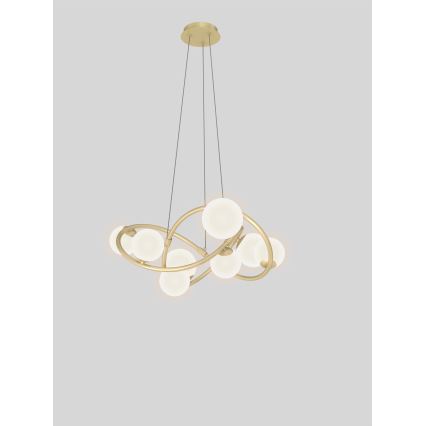 Wofi 7014-801 - LED Hanglamp aan een koord NANCY 8xG9/3,5W/230V goud/wit