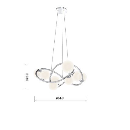 Wofi 7014-807 - LED Hanglamp aan een koord NANCY 8xG9/3,5W/230V glanzend chroom