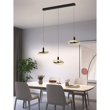 Wofi 7016-304 - Dimbare LED hanglamp aan een koord BREST LED/26W/230V zwart/goud