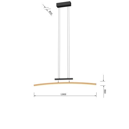 Wofi 7020-106 - Dimbare LED hanglamp aan een koord BOLOGNA LED/27W/230V