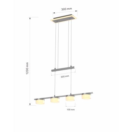 Wofi 7054-503 - Dimbare LED hanglamp aan een koord JESSE LED/21W/230V mat chroom