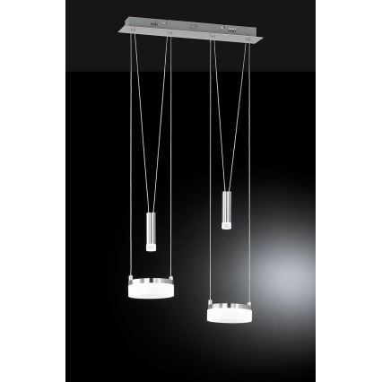 Wofi 7263.04.54.6000 - Dimbare LED hanglamp aan een koord JETTE 2xLED/7,5W/230V + 2xLED/1W