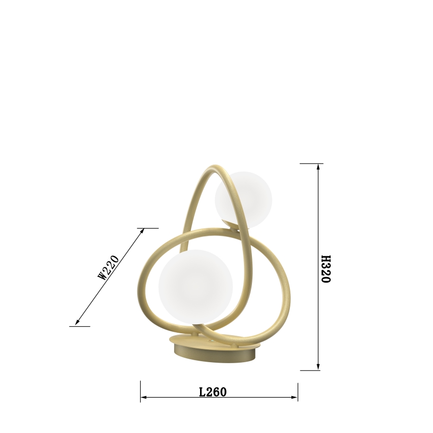 Wofi 8014-201 - LED Tafellamp NANCY 2xG9/3,5W/230V goud/wit