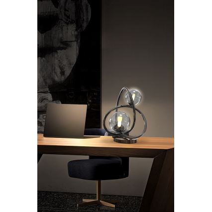Wofi 8014-205 - LED Tafellamp NANCY 2xG9/3,5W/230V zwart/glanzend chroom