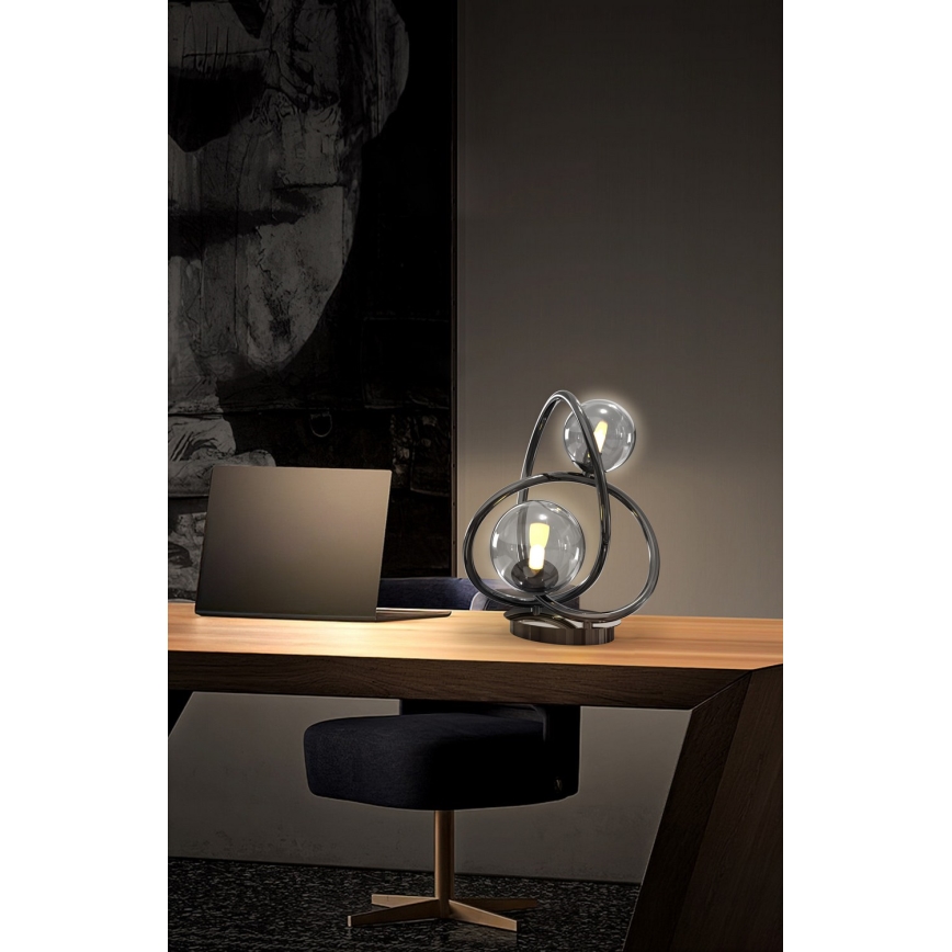 Wofi 8014-205 - LED Tafellamp NANCY 2xG9/3,5W/230V zwart/glanzend chroom