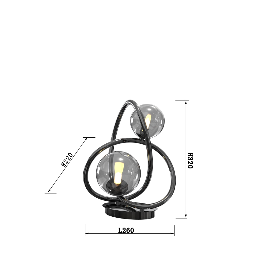 Wofi 8014-205 - LED Tafellamp NANCY 2xG9/3,5W/230V zwart/glanzend chroom