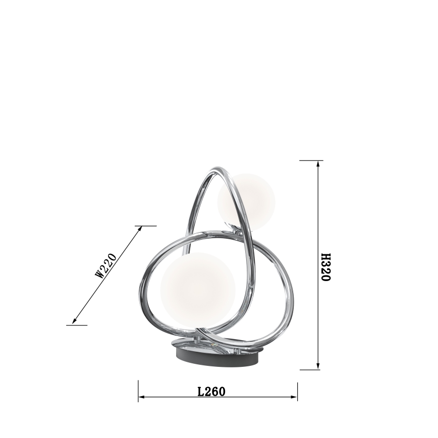 Wofi 8014-207 - LED Tafellamp NANCY 2xG9/3,5W/230V glanzend chroom