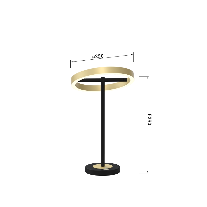 Wofi 8016-104 - LED Dimbare touch tafellamp BREST LED/10,5W/230V zwart/goud