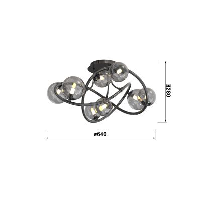 Wofi 9014-805 - LED Bevestigde Hanglamp NANCY 8xG9/3,5W/230V zwart chroom