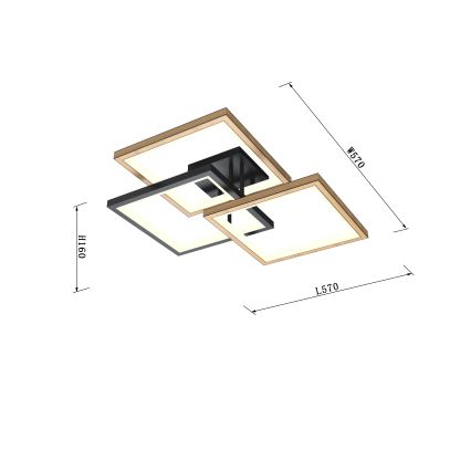 Wofi 9022-306S - Dimbare LED Plafondlamp MATERA LED/40W/230V