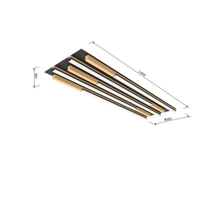 Wofi 9031-506L - Dimbare LED Plafondlamp PALERMO LED/57W/230V rubberen boom