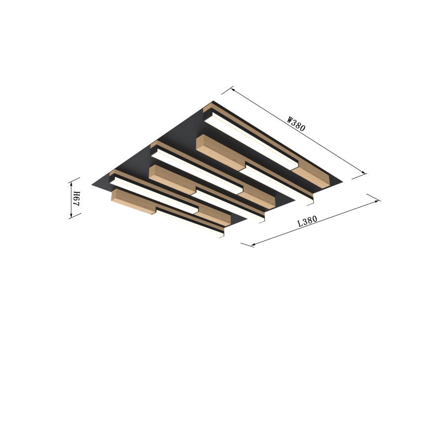 Wofi 9031-606 - Dimbare LED plafondlamp PALERMO LED/26W/230V rubberen boom