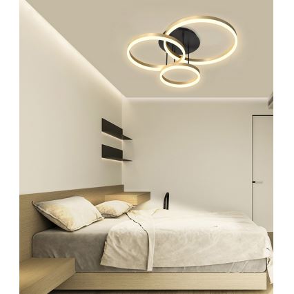 Wofi 9049-401 - Dimbare LED bevestigde hanglamp PERPIGNAN LED/51W/230V goud