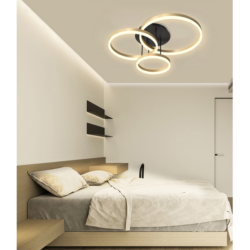 Wofi 9049-401 - Dimbare LED bevestigde hanglamp PERPIGNAN LED/51W/230V goud