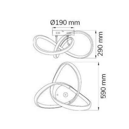 Wofi 9134.01.88.9000 - LED Opbouwlamp INDIGO LED/45W/230V