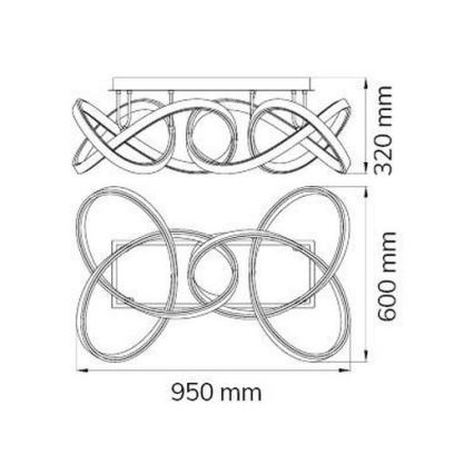 Wofi 9134.02.88.9000 - LED dimbare plafondlamp INDIGO LED/64W/230V