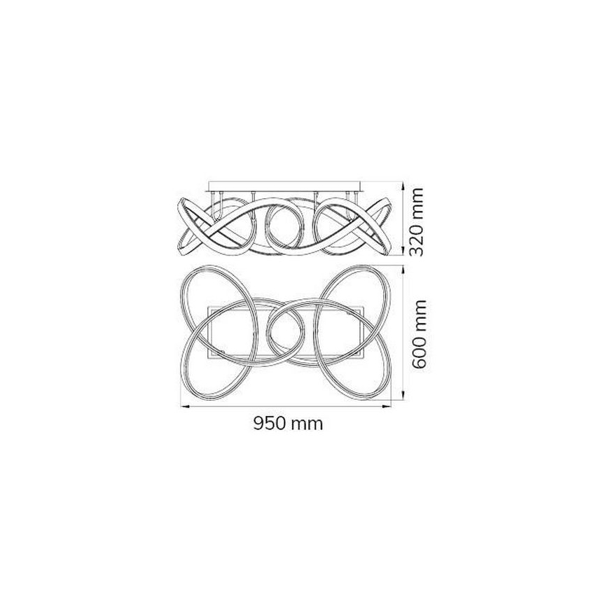 Wofi 9134.02.88.9000 - LED dimbare plafondlamp INDIGO LED/64W/230V