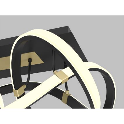 Wofi 9134-204 - LED Dimbare Opbouwlamp INDIGO LED/64W/230V zwart/goud